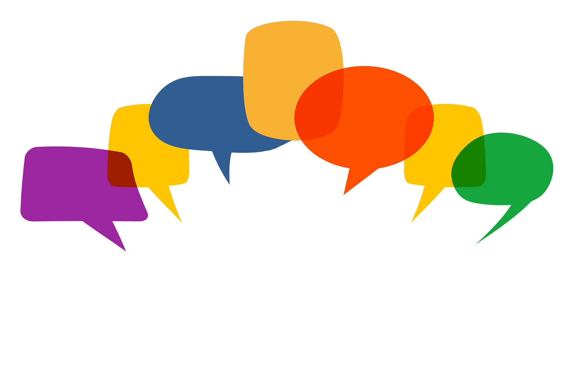 Sprechblasen in verschiedenen Farben